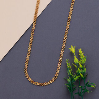                       SILVER SHINE Gold Plated Classic Designer Chain  For Girl And Woman                                              