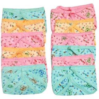 Aurapuro Baby new born washable reusable Cotton Cloth nappies (multicolor) pack of 12