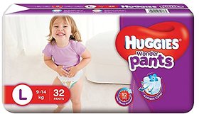 Huggies Wonder Pants Large Size Diapers (32 Count)