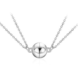 Adhvik Big Size Stainless Steel Round Ball I Love You 2 Pcs Magnetic Attraction Romantic Love Couple Pendant