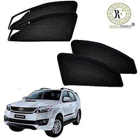 Royal Finish Car Accessories Zipper Magnetic Sunshades for Old Fortuner - Set of 4 Pcs