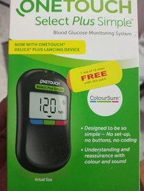 OneTouch Select Plus Simple Glucometer | FREE 10 Strips  | Simple, Accurate & Vir