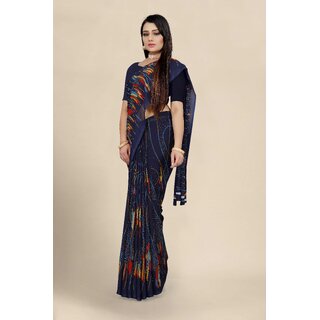 SVB Saree Blue Georgette Printed Saree With Blouse SVB Saree Blue Georgette Printed Saree With Blouse