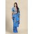 Sharda Creation Blue Georgette Printed Saree With Blouse