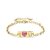 Silvero Elegant Heart With Pink Zircon Gold Plated Sterling Silver Bracelet