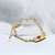 Silvero Elegant Heart With Pink Zircon Gold Plated Sterling Silver Bracelet