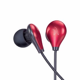FINGERS Droplets Wired Earphones (Angular earbuds with built-in Mic) - Piano Red