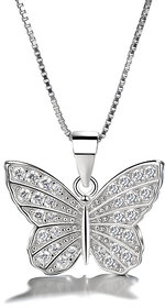 Silvero Butterfly zircon design sterling silver pendant