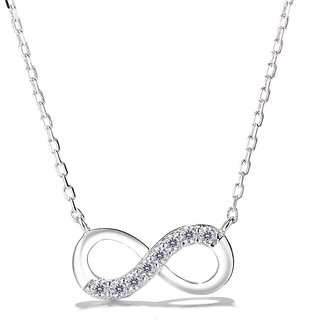 Silvero infinity Pattern with zircon sterling silver necklace