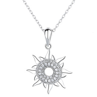 Silvero sun unique zircon Pattern sterling silver pendant