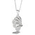 Silvero half flower Pattern zircon sterling silver pendant