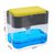 2-in-1 Sponge Box with Soap Dispenser Double Layer Kitchen Plastic Soap Dispenser Sponge Scrubber Holder