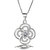 Silvero Elegant flower Pattern zircon sterling silver pendant