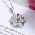 Silvero colourful zircon flower Pattern sterling silver pendant