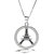 Silvero black zircon Eiffel tower Pattern in zircon circle design sterling silver pendant
