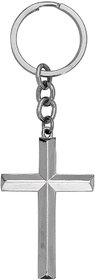 M Men Style Lord Holy Jesus Christ Crucifix Cross Keyring  Silver  Zinc Metal Religious Keychain For Men And Women