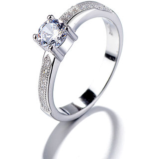 Silvero Delicate Design Single Diamond Unique Solitaire Ring
