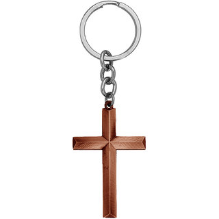 M Men Style Lord Holy Jesus Christ Crucifix Cross Keyring  Copper  Zinc Metal Religious Keychain For Men And Women