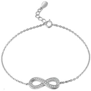                       Silvero Infinity Pattern with zircon 925 sterling silver Bracelet                                              