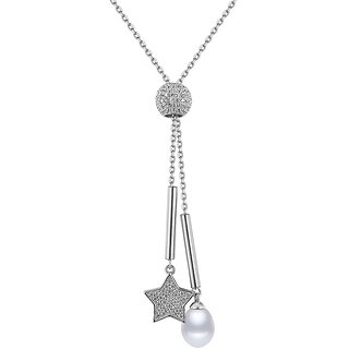 Silvero gorgeous pearl With Star Pattern necklace