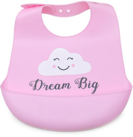 HoneyBun Baby Silicone Bibs Dream Big, Pink (00581CH)