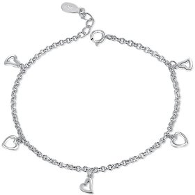 Silvero heart shape Pattern sterling silver bracelet