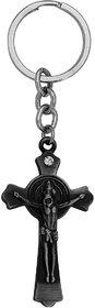 M Men Style Lord Holy Jesus Christ Crucifix Cross Keyring   Zinc Metal Religious Keychain