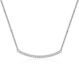 Silvero Curvy Design with White Zircon Necklace