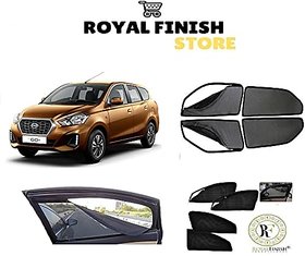 Royal Finish Car Accessories Zipper Magnetic Sunshades for Datsun Go Plus- Set of 4 Pcs