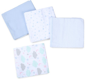 Honeybun Flannel Receiving Wrapping  Swaddling Blankets for Newborn Baby 4Pcs Pack (HBG141)
