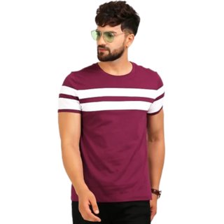 High Five Clothing - Round Neck Pannel Tshirts Maroon