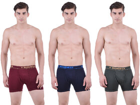 Pack of 3 Dollar Bigboss Men's Premium Multi Colour Long Trunk