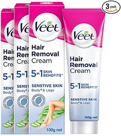 Veet Silk  Fresh Hair Removal Cream, Sensitive Skin - 100g - Pack of 2