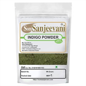 Som Sanjeevani Natural Indigo Powder 100 Grams For Hair Dye In Air Tight Zipper Pack