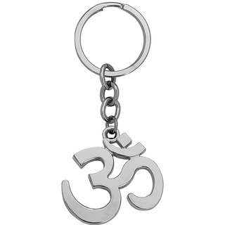                      M Men Style Lord Shiva Mahadev OM Religious Silver  Metal Keychain  Keyring                                              