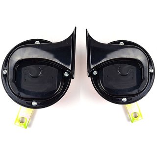 Type windtone Square/round  Shape Horn for All Bikes (Black) Set of 2
