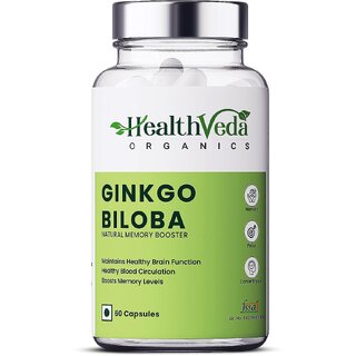 Health Veda Organics Ginkgo Biloba Supplements for Better Concentration, Memory Learning with No Side Effects 60 Veg Health Veda Organics Ginkgo Biloba Supplements for Better Concentration, Memory Learning with No Side Effects 60 Veg