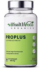 Health Veda Organics ProPlus Capsules for Good Height  Great Personality  Healthy Bones  Muscles   60 Veg Capsules