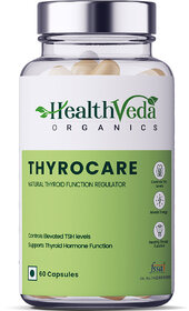 Health Veda Organics Thyrocare Supplements for Thyroid Support  Maintain Healthy Cellular Metabolism  60 Veg Capsules
