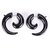 Silverish Round Black Rhodium Plated Snail Studs Earring Punk Style Fashion, 4mm