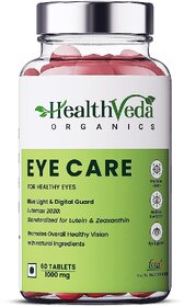 Health Veda Organics Eye Care Supplements  Support Vision, Enhance Retina and Improve Night Vision  60 Veg Tablets