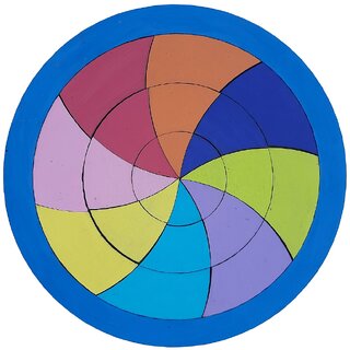                       KRIDA - Colourful Whirlpool - Shape  Colour Learning Game (MDF Wood)                                              