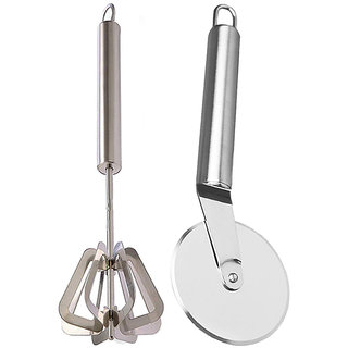 Oc9 Stainless Steel Mathani and Pizza Cutter For Kitchen Tool