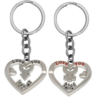                       M Men Style Mother's day gift Keychain for couple Custom Personalized Heart with key Lovely Gift                                              
