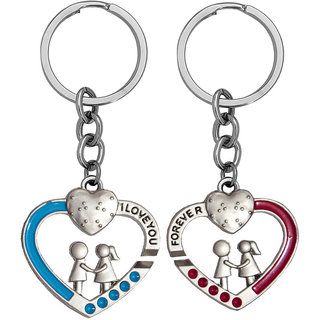                       M Men Style Love You Forever Personalized Valentines Day  Gift For Him Set Of 2 Keychain Keyring                                              