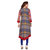Women's  Red And Yellow Print Side Checks Rayon Kurti