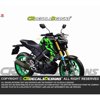Buy Yamaha MT 15 Custom Decals Wrap Stickers FLAME Kit Green Online 2799 from ShopClues