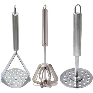                       Oc9 Stainless Steel Mathani / Hand Blender and Potato Masher (Pack of 2) For Kitchen Tool                                              