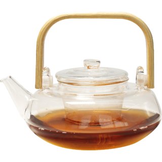                       Okayti Teapot with bamboo handle  Borosilicate Glass Teapot                                              