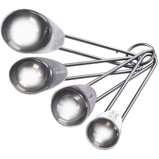                       Oc9 Set of 4 Measuring Spoon Silver Kitchen                                              